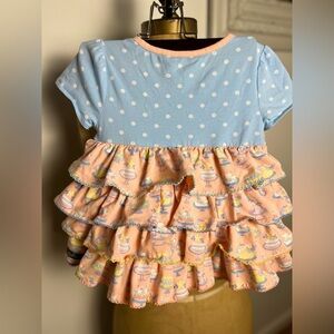 Matilda Jane size 2 polka dot and cake ruffle shirt sleeve dress
